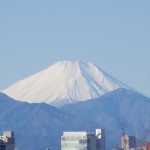 浅間山から望遠レンズで撮影した富士山